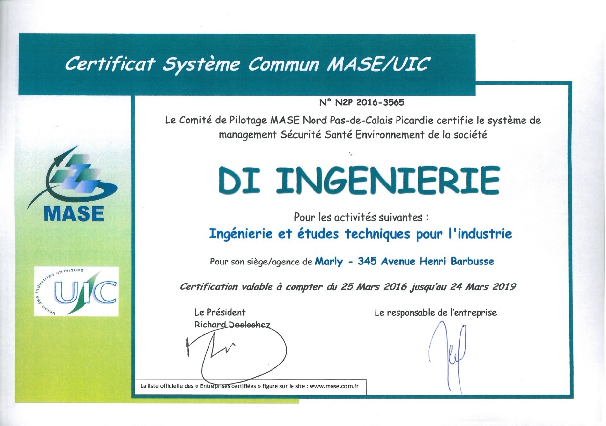 Certification MASE 2016